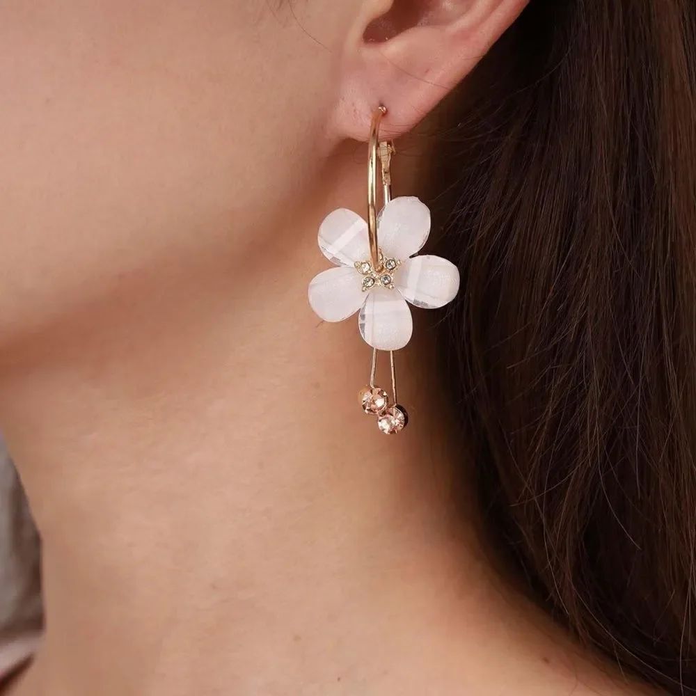 Bohemian flower hoop earrings A391